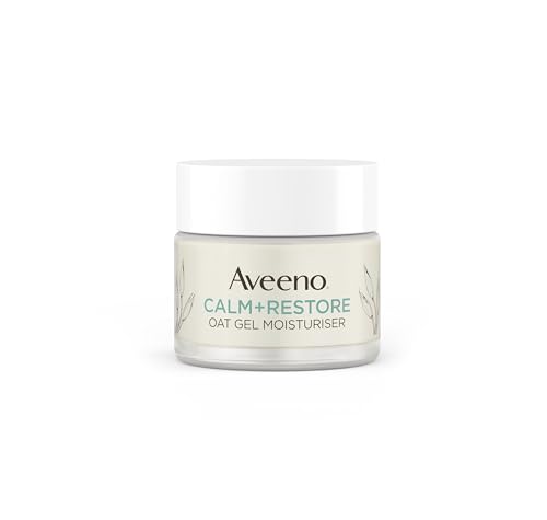 Aveeno Face Calm+Restore Oat Gel Moisturiser (1x 50ml), Face Moisturiser to Instantly Soothe and Replenish the Skin's Moisture Barrier, Intensely Nourishing Day Cream, Tested on Sensitive Skin - Gift Guide