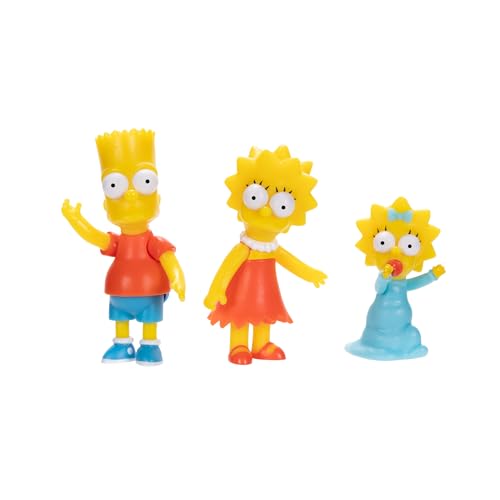 THE SIMPSONS Action Figures Family Multi-Pack 6.35cm Scale Figures by JAKKS Pacific, Includes Homer, Marge, Bart, Lisa, Maggie, Santa’s Little Helper, and Snowball II