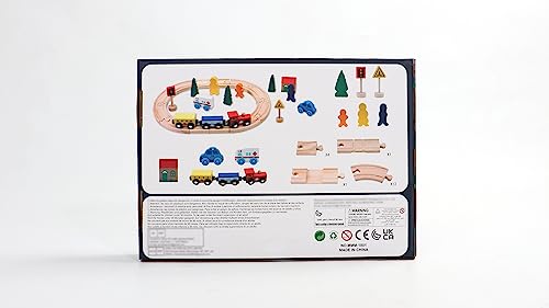 Wooden Train Set Boy Girls Toys Wooden Toys Train Track 33 Pcs Compatible Train Sets Train Toy Car Kids Toys Birthday Toys for 3 4 5 Year Old Boys Girls Gifts - Gift Guide