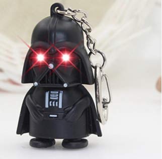 Darth Vader Star Wars Collectors Cartoon Light Up & Sound Keyrings chain chains bag clip charm for Christmas Birthday Stocking Filler Novelty Small Gift Set Ideas for Kids Men Women