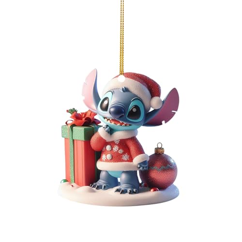 Stitch Christmas Ornament,Cute Christmas Tree Decoration Ornament,Car Hanging Ornament Gift for Boy Girl at Birthday Party (J) - Gift Guide