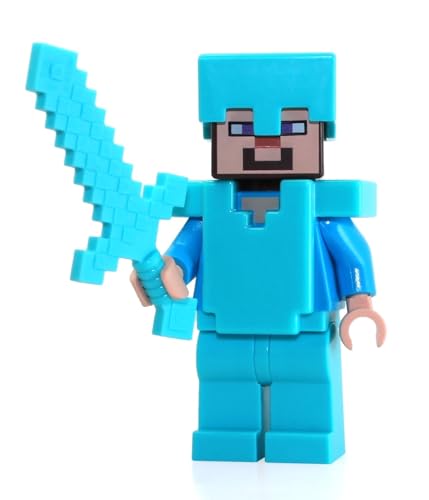 LEGO Minecraft Steve with Diamond Armor and Sword