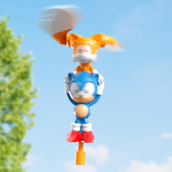 Flying Heroes 07981 Sonic The hedgehog Flash Pull The Cord to Watch Them Fly Action Toy Ideal Present for Boys Aged 4-7 Years Tails. No Batteries Required