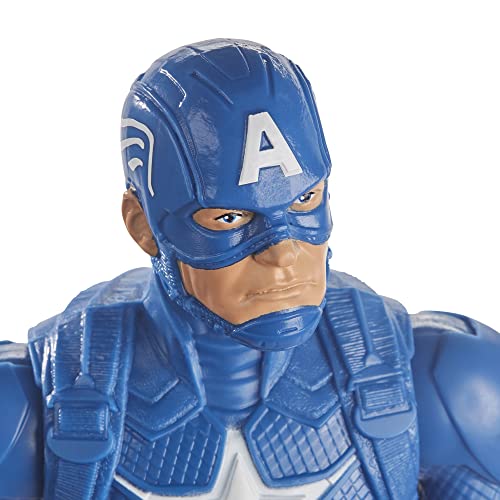 Marvel Avengers Titan Hero Series Captain America 12” Action Figure, Blue