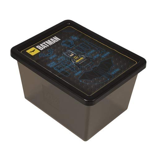LEGO Batman Storage Box, 18 L, Stackable - Large, Transparent Black