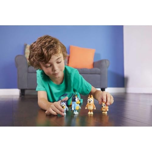 Bluey Figurines, Multicoloured, Family 4-pack (Original Version)