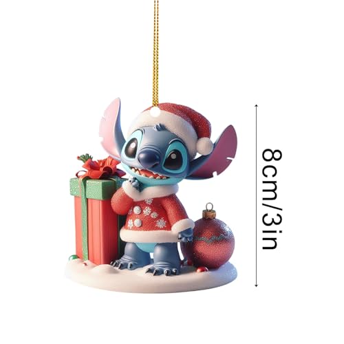 Stitch Christmas Ornament,Cute Christmas Tree Decoration Ornament,Car Hanging Ornament Gift for Boy Girl at Birthday Party (J) - Gift Guide