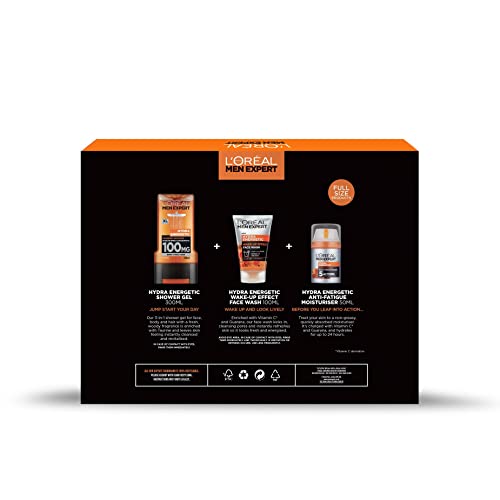 L'Oreal Men Expert Gift Set, Hydra Energetic Alive and Kicking: Shower Gel, Moisturiser and Face Wash - Gift Guide