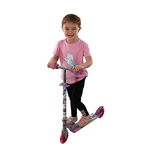 Ozbozz SV13988 Unicorn Scooter with 2 Light up Wheels, Pink Purple Silver