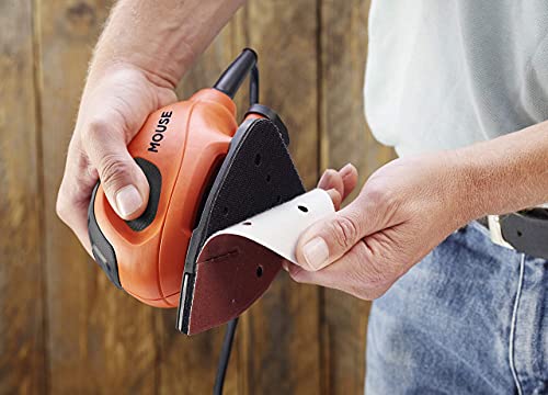 BLACK+DECKER Mouse Detail Sander, 55W, 240V, Corded, Includes 6 Sanding Sheets, BEW230-GB - Gift Guide