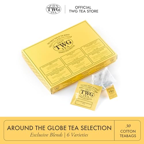 TWG Tea | Around the Globe Selection | 6 Varieties | Exclusive Tea Blends | 30 Hand Sewn Cotton Tea Bags | Gift Set - Gift Guide