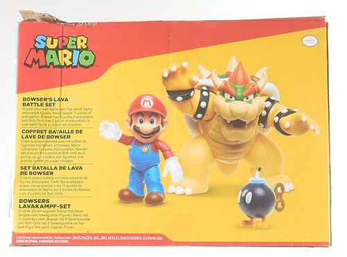 Nintendo Bowsers Lava Battle Set Action Figures, 2 Figures Included, Yellow