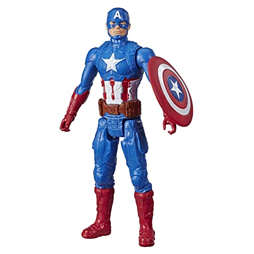 Marvel Avengers Titan Hero Series Captain America 12” Action Figure, Blue