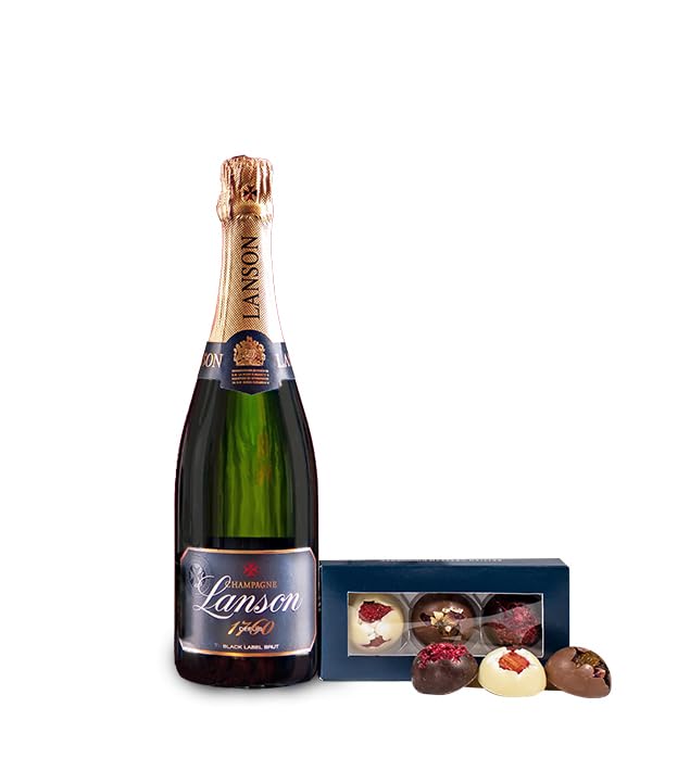 Lanson Black Label Luxury Gift with Chocolates - Champagne Bottle - Anniversery Gift - Wine Lovers - Birthday Gift - Champagne Gift - Wedding Gift