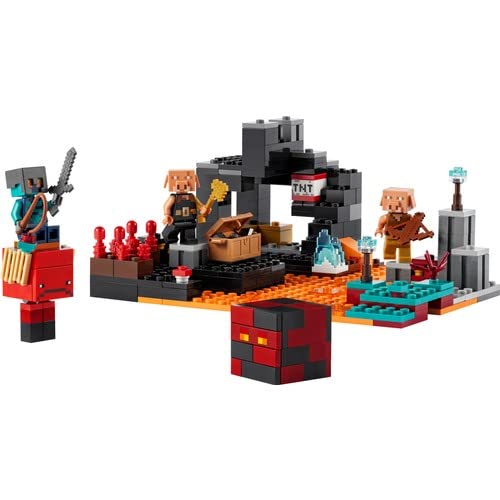 LEGO 21185 Minecraft The Nether Bastion Set, Battle Action Toy with Mob, Piglin Brute & Strider Figures, for Kids, Boys and Girls Age 8 Plus