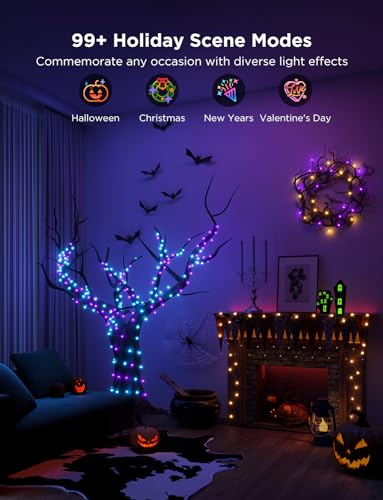 Govee Christmas String Lights, Halloween Decorations Indoor, 10M RGBIC Indoor Lights with 100 LED Lights, App Control with 99+ Dynamic Scene Modes, IP65 Waterproof, Sync with Music, Alexa Compability - Gift Guide