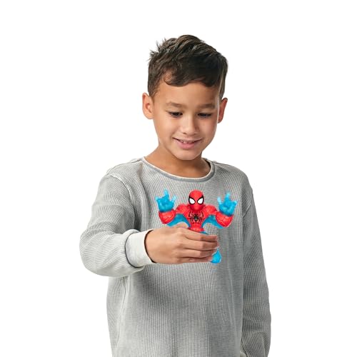 Heroes of Goo Jit Zu GLOW SURGE, Stretch And Glow Spider-Man, Super Stretchy Goo Filled Marvel Superhero Spider-Man. Stretch Him 3 Times his Size