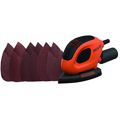 BLACK+DECKER Mouse Detail Sander, 55W, 240V, Corded, Includes 6 Sanding Sheets, BEW230-GB - Gift Guide