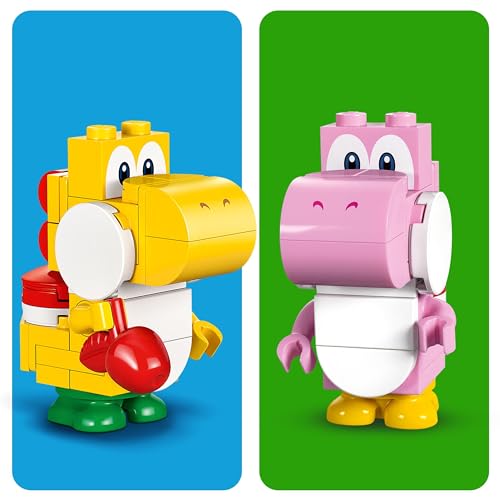 LEGO Super Mario Yoshis’ Egg-cellent Forest Expansion Set, Collectible Role-Play Toy for 6 Plus Year Old Boys, Girls & Kids with 2 Brick-Built Yoshi Character figures, Small Gifts for Gamers 71428