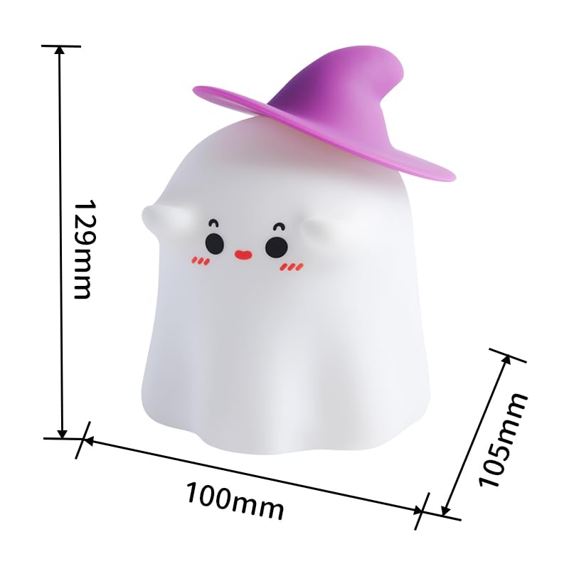 Cute Night Light for Kids, Halloween Ghost Lamp Magician Silicone Nightlight Rechargeable Night Lamp 3 Level Dimmable Nursery Night Light Funny Room Decor Holidays Gifts for Children Toddler Baby - Gift Guide