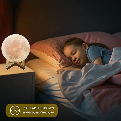 ACED Moon Lamp 2024 Upgrade with Timing 3D Printing Moon Night Light 16 Colours with Wooden Stand Remote & Touch Control and USB Rechargeable Gift for Her Him Kids Women Men Birthday - Gift Guide