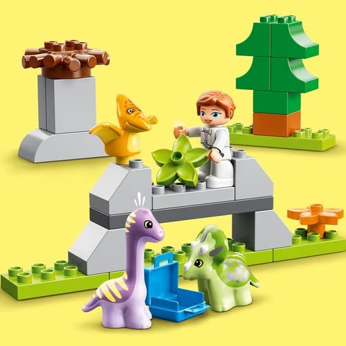 LEGO 10938 DUPLO Jurassic World Dinosaur Nursery Toys with Baby Triceratops Figure, Learning Toy for Toddlers, Girls & Boys Age 2 Plus, Large Bricks Set