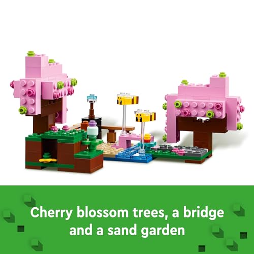 LEGO Minecraft The Cherry Blossom Garden Toy for 8 Plus Year Old Boys & Girls, with a Sunny Character Figure, Sniffer, Zombie and Bees, Hands-on Video-Game Set, Gamer Gift for Kids 21260