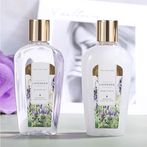 Pamper Gifts for Women-Spa Luxetique Spa Gift Set, 10pcs Lavender Bath Gift Set, Relaxing Bath Set with Bubble Bath, Body Lotion, Hand Cream, Mothers Day Gifts, Mum Birthday Gifts Christmas gifts