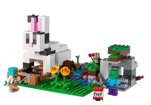 LEGO Minecraft The Rabbit Ranch 21181 Building Kit; Toy Bunny House Playset; Gift for Kids and Players Aged 8+ (340 Pieces)