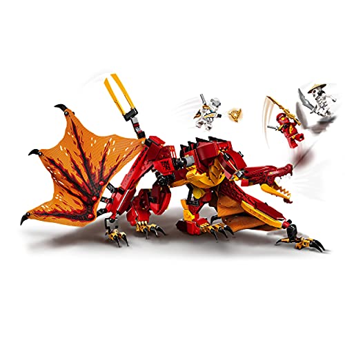 LEGO 71753 NINJAGO Legacy Fire Dragon Attack Toy with Kai, Zane and Nya Minifigures, Ninja Play Set, Gifts for 8 Plus Year Old Boys & Girls