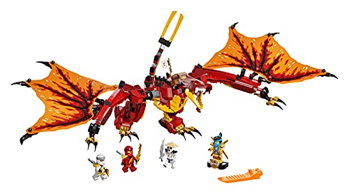 LEGO 71753 NINJAGO Legacy Fire Dragon Attack Toy with Kai, Zane and Nya Minifigures, Ninja Play Set, Gifts for 8 Plus Year Old Boys & Girls