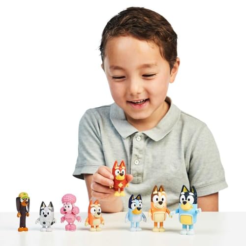 Bluey Figurines, Multicoloured, Family 4-pack (Original Version)