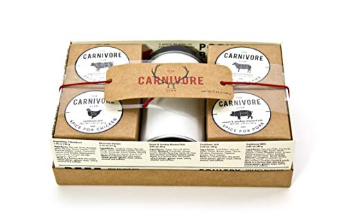 eat.art Barbecue Carnivore Club - 5 Meat Spice Selection Box Versatile BBQ Blend in Shaker - Perfect Meat Hamper Addition - Unusual Food Cooking Gifts Tasty BBQ Or Roast Dinners - Barbecue Grill Rubs - Gift Guide