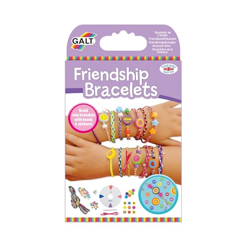 Galt Friendship Bracelets - Jewellery Making Craft Kit for Kids and Activity Pack for Girls and Boys - Colourful Threads, Beads, Stickers and Ribbon - Childrens Birthday Party Gift - Ages 7 Years Plus - Gift Guide