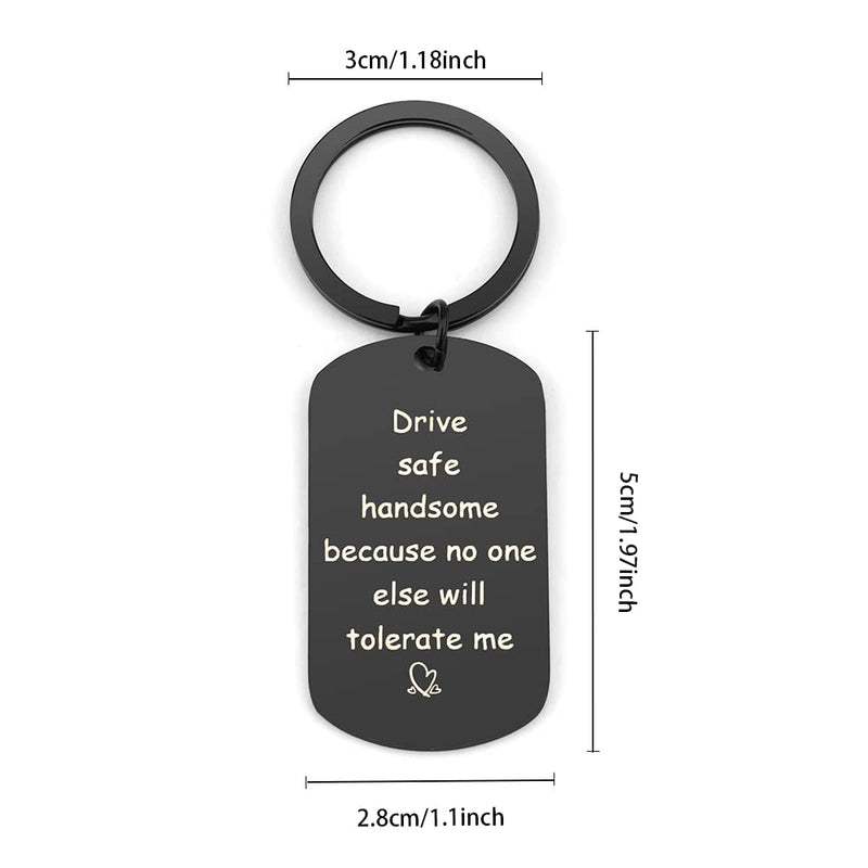 Hoosmoon Drive Safe Keyring friend Husband Valentine Day Keyring Gifts Husband friend Valentines Gifts Him Birthday Christmas Presents friend Gifts from friend Husband Gifts from Wife, 10x5x1 cm