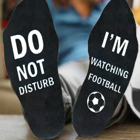 Himozoo 'Do Not Disturb I'm Watching Football or Rugby' Socks Novelty Funny Socks for Men Women Rugby Football Lovers Gifts…