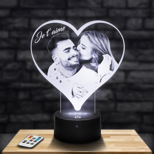 Lampephoto.fr, Personalised lamp with photo, gifts idea for women, Mothers Day gifts, Valentine's Day, personalised gifts for Mum Grandmother laser engraving on plexiglass, Christmas, Birthday for her