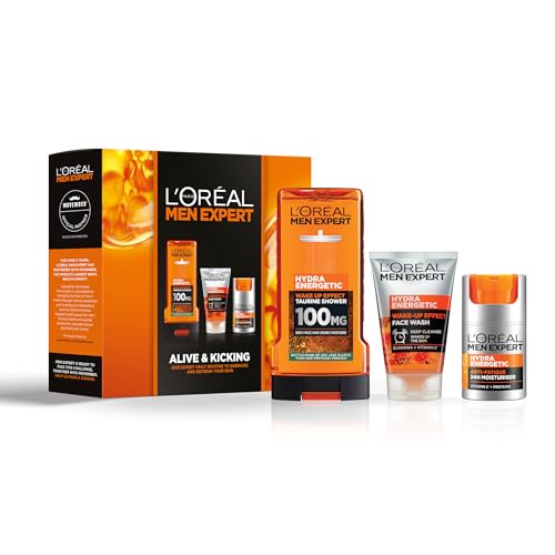 L'Oreal Men Expert Gift Set, Hydra Energetic Alive and Kicking: Shower Gel, Moisturiser and Face Wash - Gift Guide