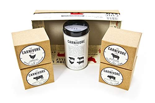 eat.art Barbecue Carnivore Club - 5 Meat Spice Selection Box Versatile BBQ Blend in Shaker - Perfect Meat Hamper Addition - Unusual Food Cooking Gifts Tasty BBQ Or Roast Dinners - Barbecue Grill Rubs - Gift Guide