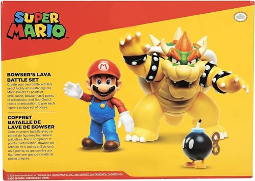 Nintendo Bowsers Lava Battle Set Action Figures, 2 Figures Included, Yellow