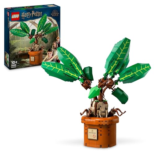 LEGO Harry Potter Mandrake Plant Toy Figure and Pot, Magical Set, Wizarding World Gift Idea for Girls, Boys and Fans, Imaginative Kids, Bedroom Decoration or Desk Accessory 76433