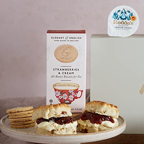 Afternoon Tea Hamper - Cream Tea Food Hamper Gifts For One | Cornish Scones and Clotted Cream Gift Set, Strawberry Jam, Clotted Cream Biscuits, Breakfast Tea | Hampers For Women, Clearwater Hampers - Gift Guide