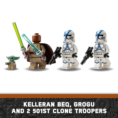 LEGO Star Wars BARC Speeder Escape Set, The Mandalorian Building Toy for Kids, Bike with Sidecar Includes Characters Kelleran Beq and Grogu, Gift for 8 Plus Year Old Boys, Girls and Fans 75378