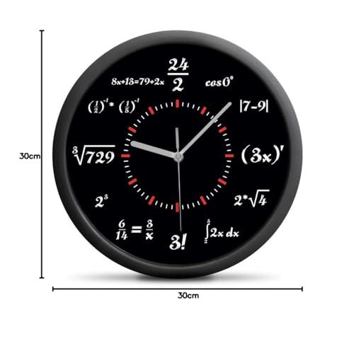 Froster Maths Clock, Non-ticking, Silent Wall Clock, Novelty Home Decor, Maths Gift for Men & Women