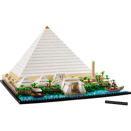 LEGO Architecture Great Pyramid of Giza Set, Home Decor Model Building Kit, Gift Idea for Adults, Men, Women, Mum, Dad, Creative Activity, Famous Landmarks Collection 21058