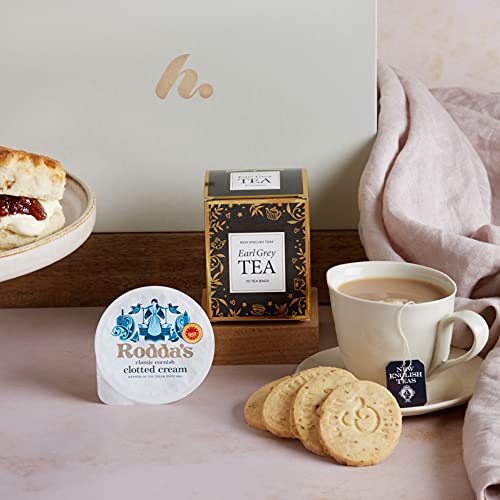 Afternoon Tea Hamper - Cream Tea Food Hamper Gifts For One | Cornish Scones and Clotted Cream Gift Set, Strawberry Jam, Clotted Cream Biscuits, Breakfast Tea | Hampers For Women, Clearwater Hampers - Gift Guide