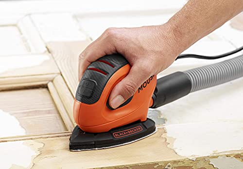 BLACK+DECKER Mouse Detail Sander, 55W, 240V, Corded, Includes 6 Sanding Sheets, BEW230-GB - Gift Guide