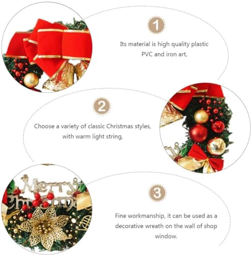 30cm Christmas Garland Wreath,Merry Christmas Wreath Front Door Ornament,Christmas Wreath Decorative Hanging Ornament Window Door Wreath for Party Holiday Décor - Gift Guide