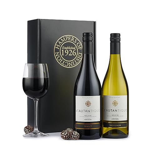 Thornton & France French Wine Gift Set | Alain Mecon Merlot Red Wine & Sauvignon Blanc White Wine Presented In A Hampers of Distinction Gift Box