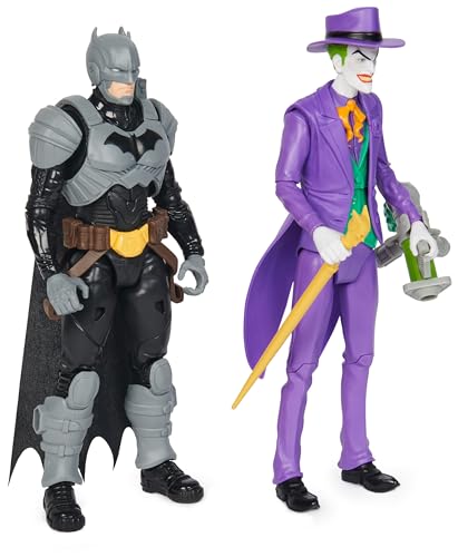 DC Comics, Batman Adventures, Batman vs The Joker Action Figures Set, 2 Figures, 12 Armour Accessories, 30-cm Super Hero Kids’ Toy for Boys and Girls